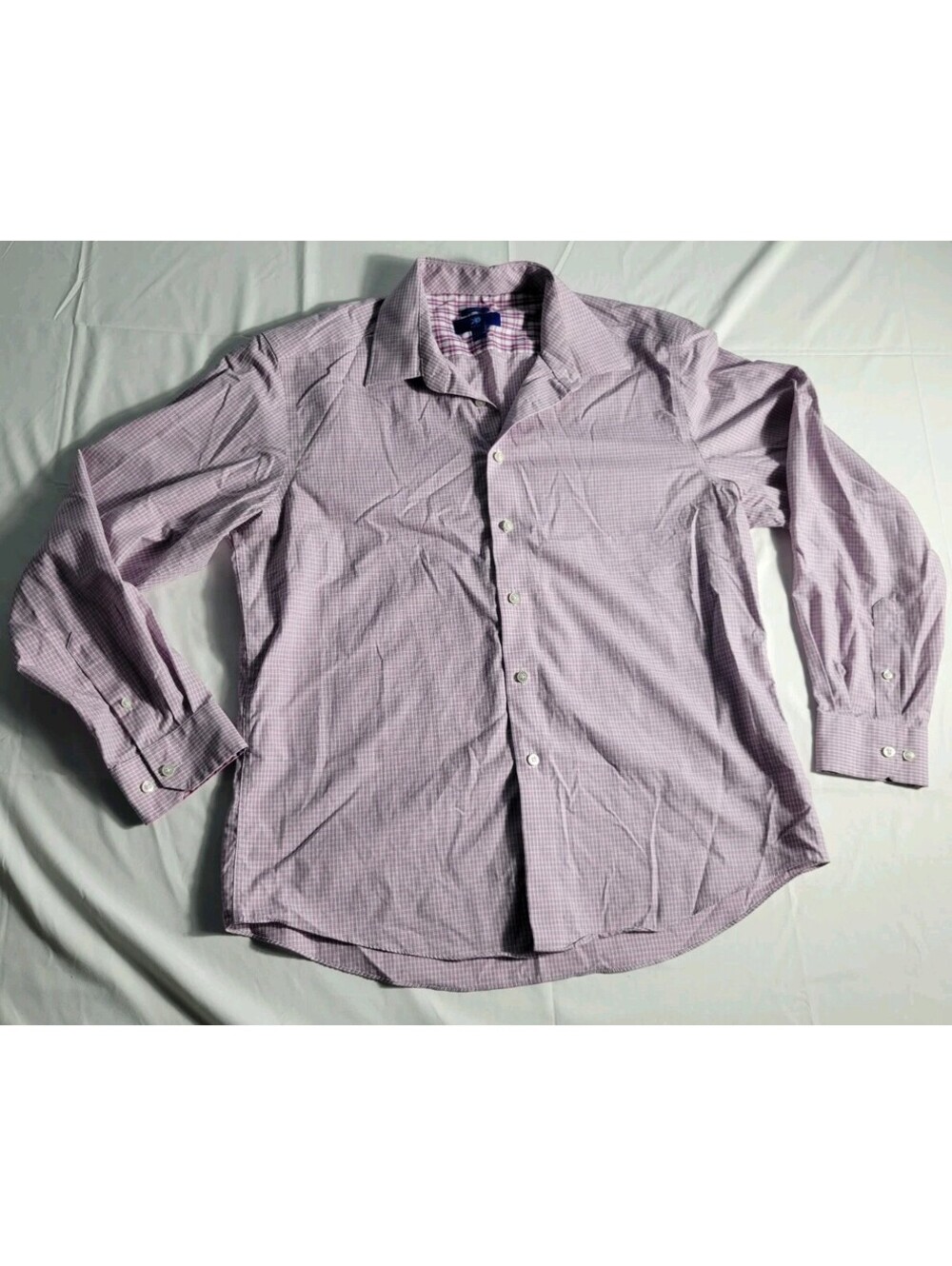 EGARA Men’s Blue Checked XL Button Non-Iron Button Shirt Business Office